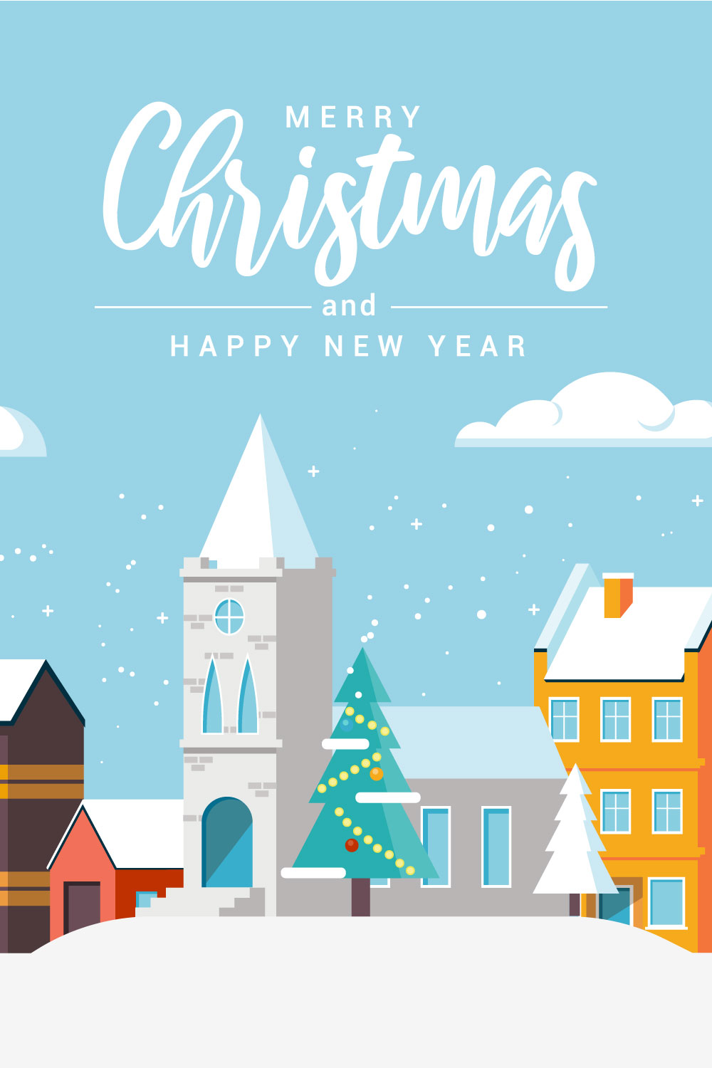 Merry Christmas and Happy New Year Cards pinterest preview image.
