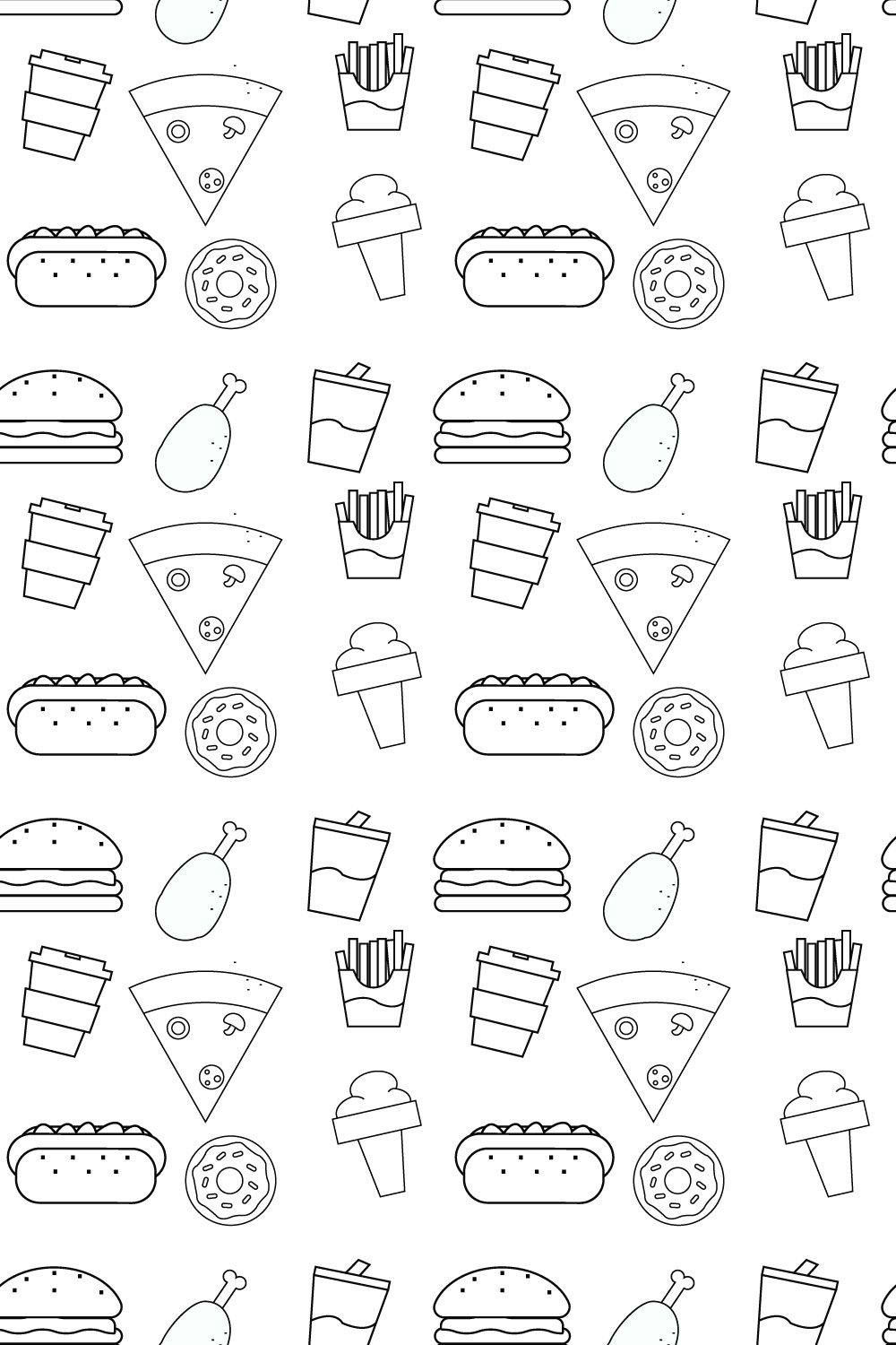 Food Pattern Illustration pinterest preview image.