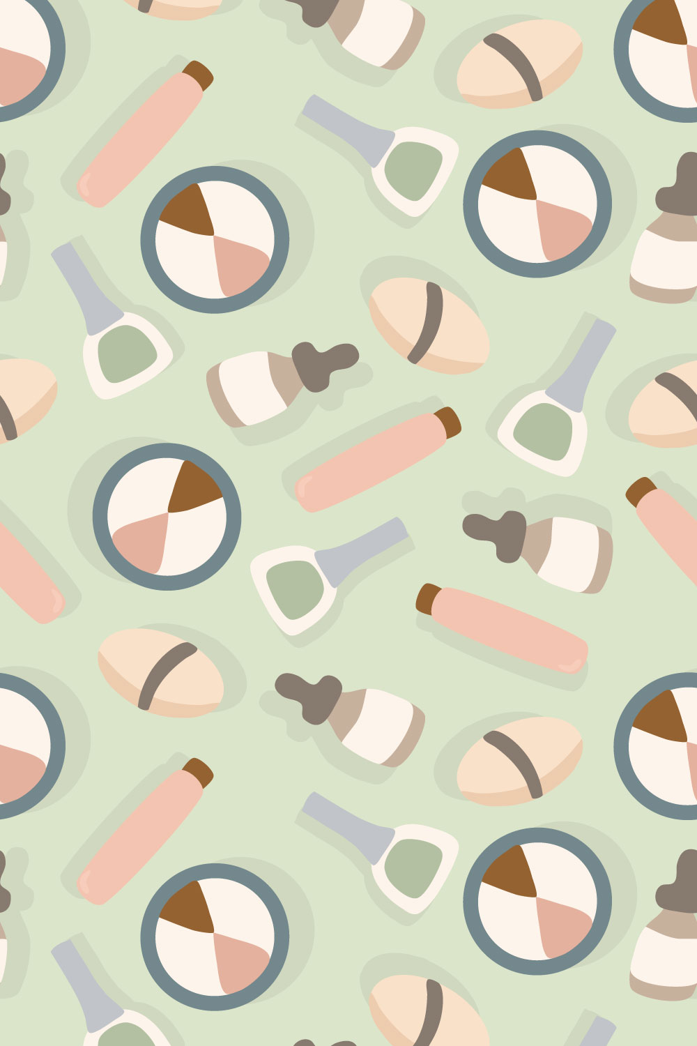 Make-up Seamless Pattern pinterest preview image.