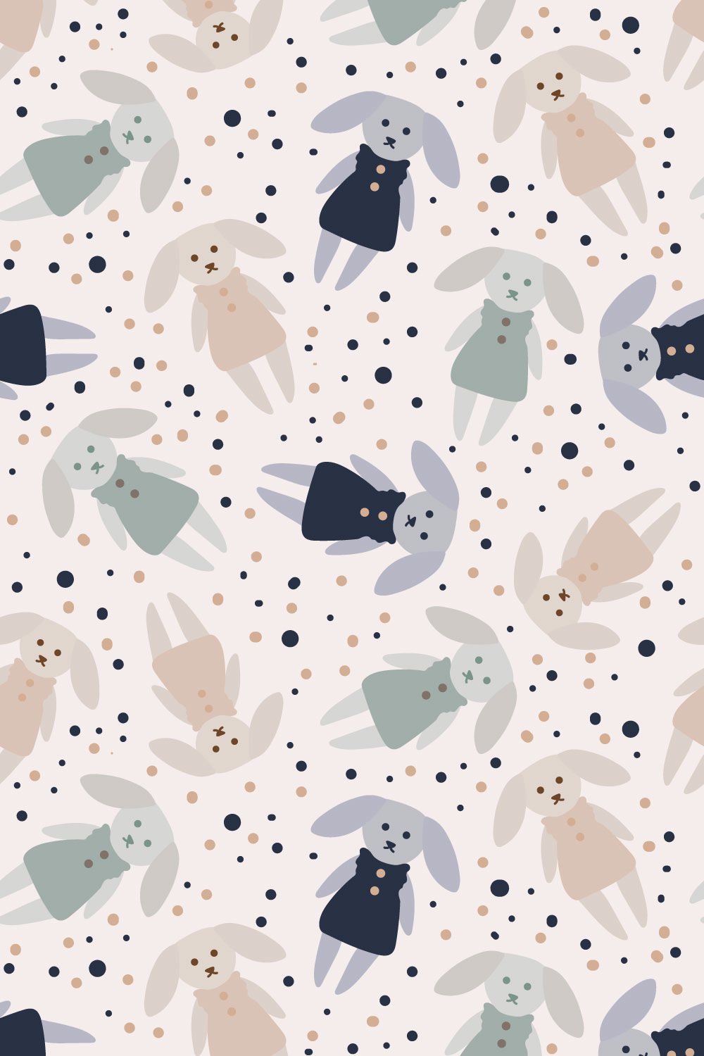 Dolls Seamless Pattern pinterest preview image.