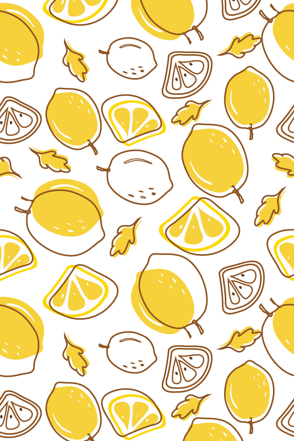 Lemon Seamless Pattern pinterest preview image.