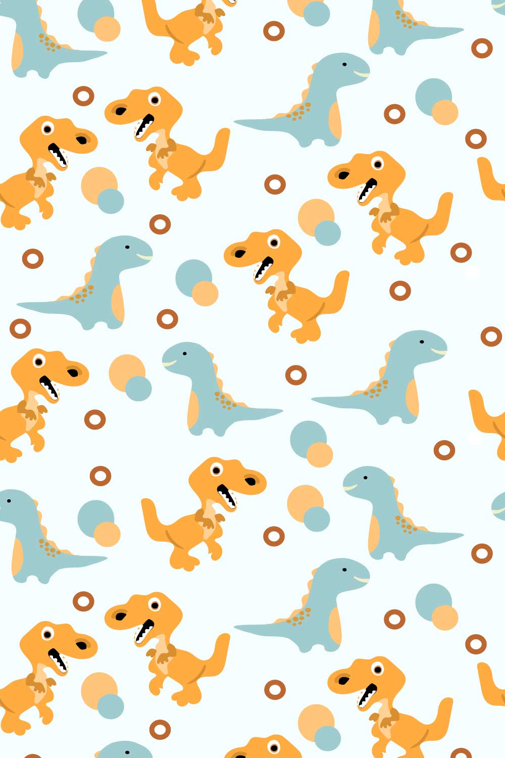 Dino Doodle Seamless Pattern pinterest preview image.