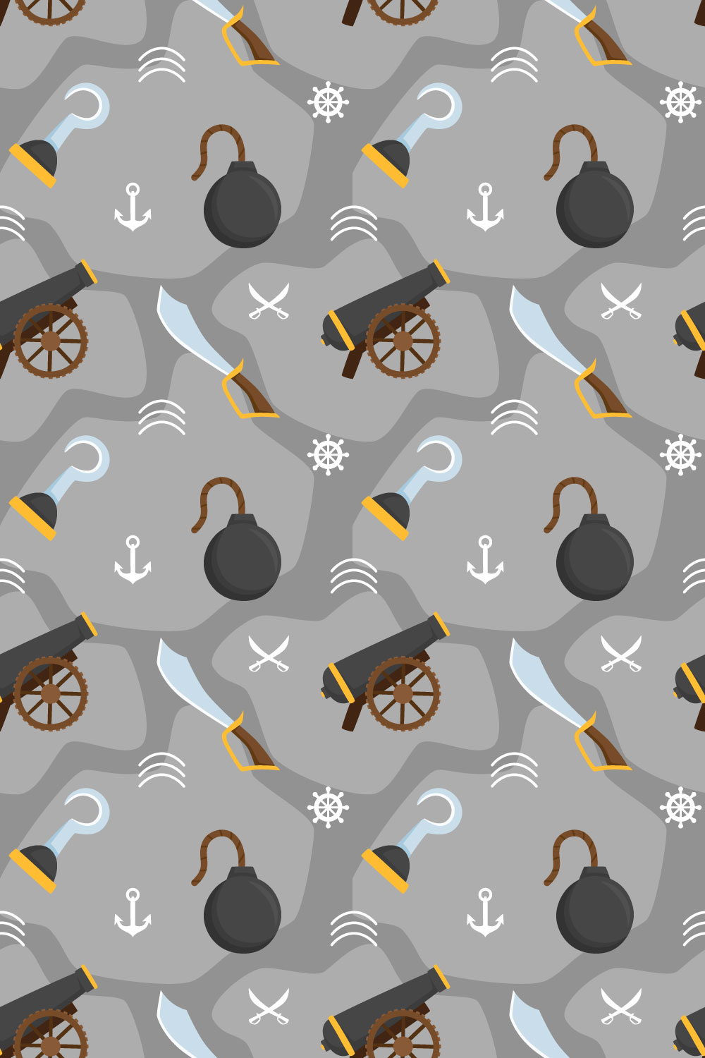 Pirates Seamless Pattern pinterest preview image.