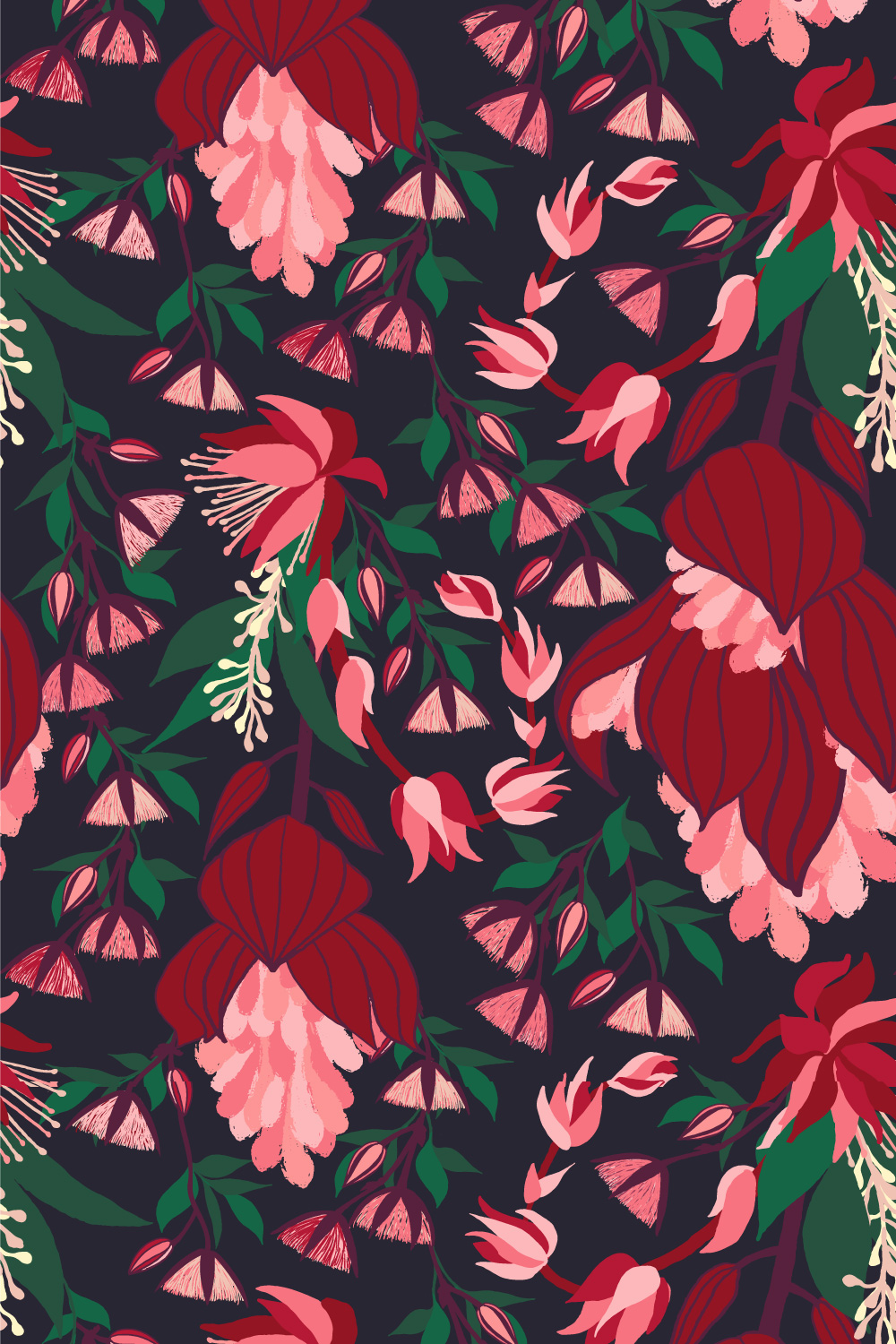 Moody Tropical Flowers pinterest preview image.