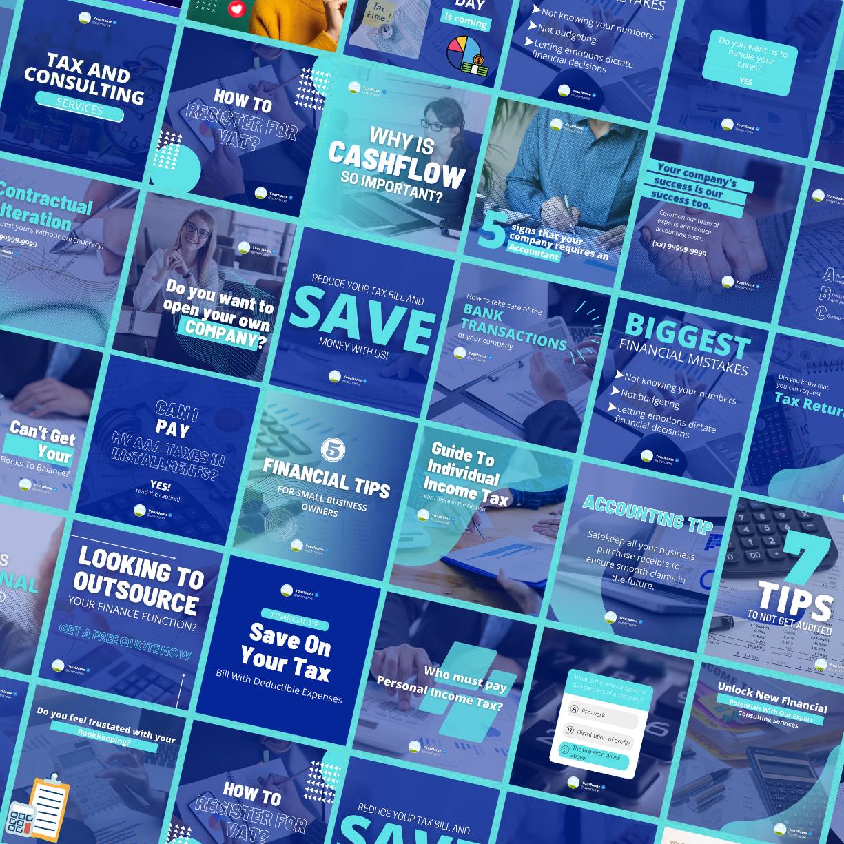 36 Premium Accounting Canva Templates For Social Media preview image.