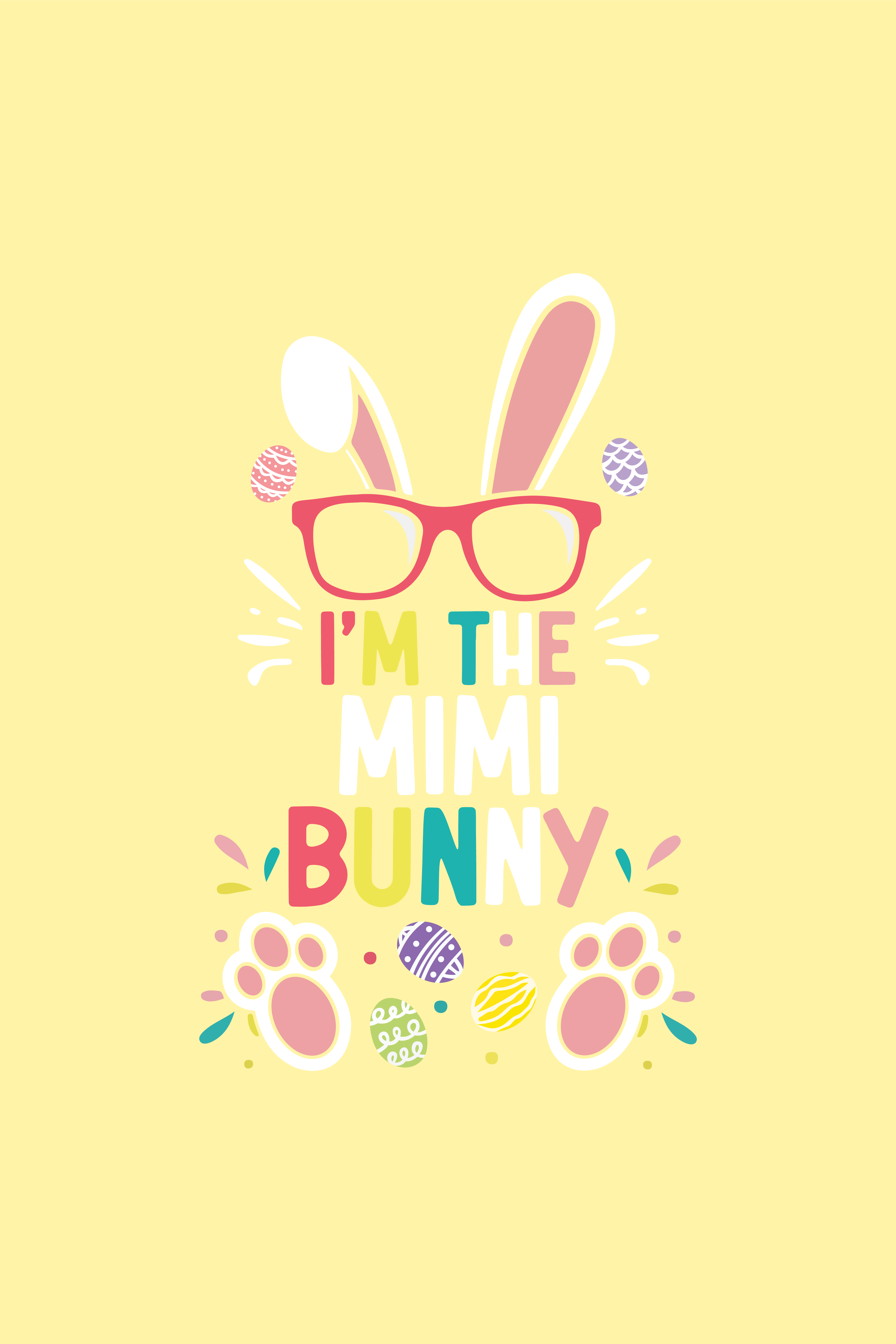 Personalized I'm The MIMI Bunny T-shirt, Cute Bunny Easter Tshirt, Happy Easter Day Shirt, Grandkids Name Shirt pinterest preview image.