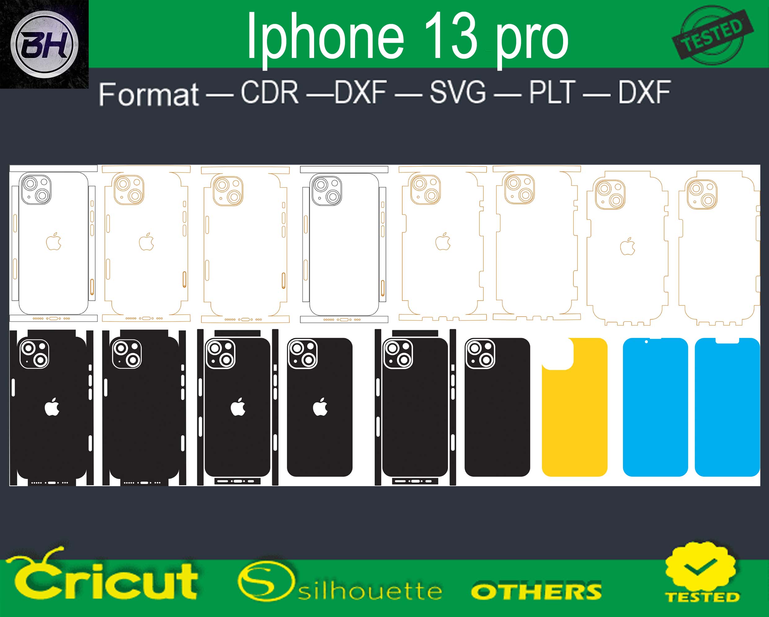 Iphone 13 pro skin template pinterest preview image.