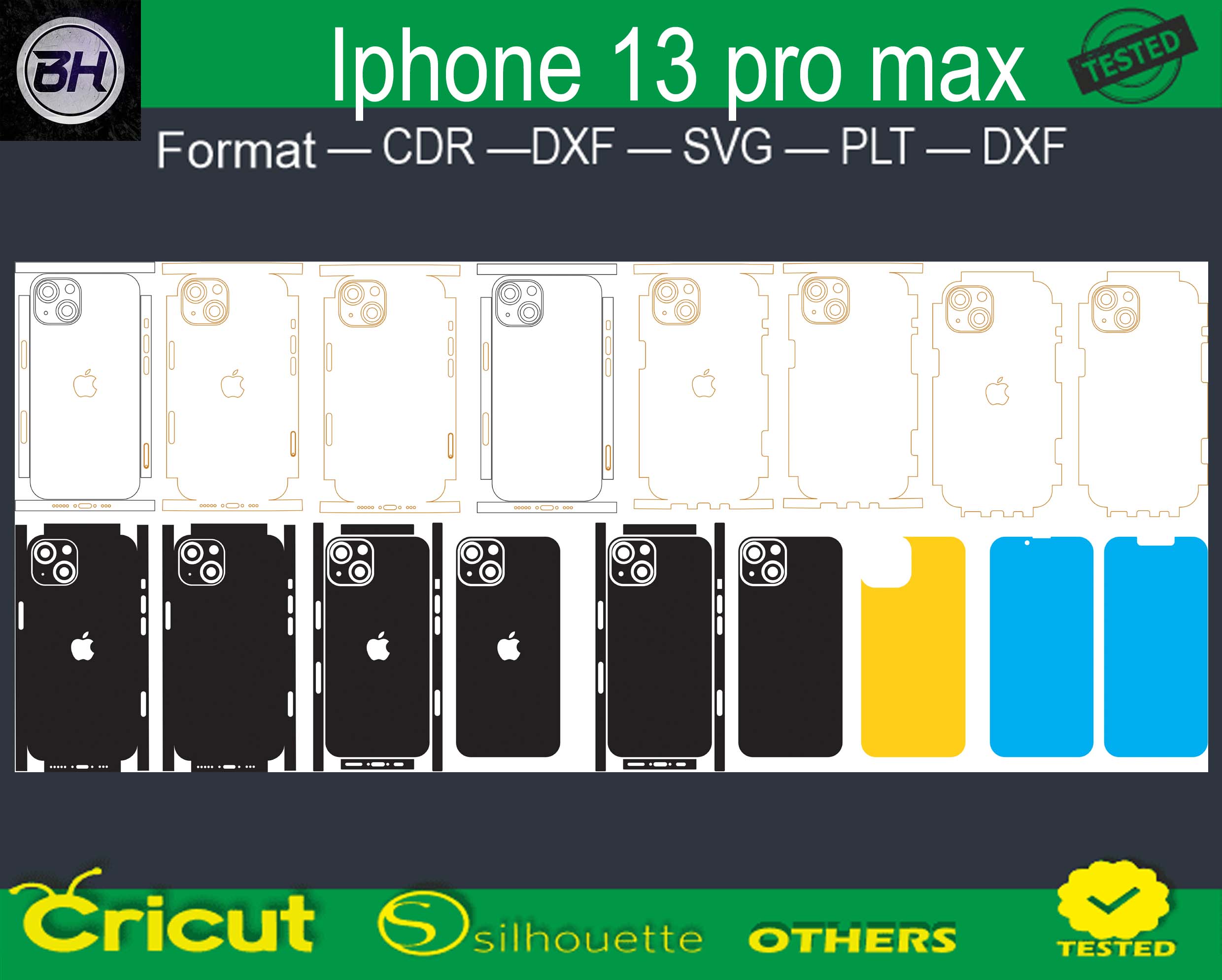 iphone 13 pro max skin template pinterest preview image.