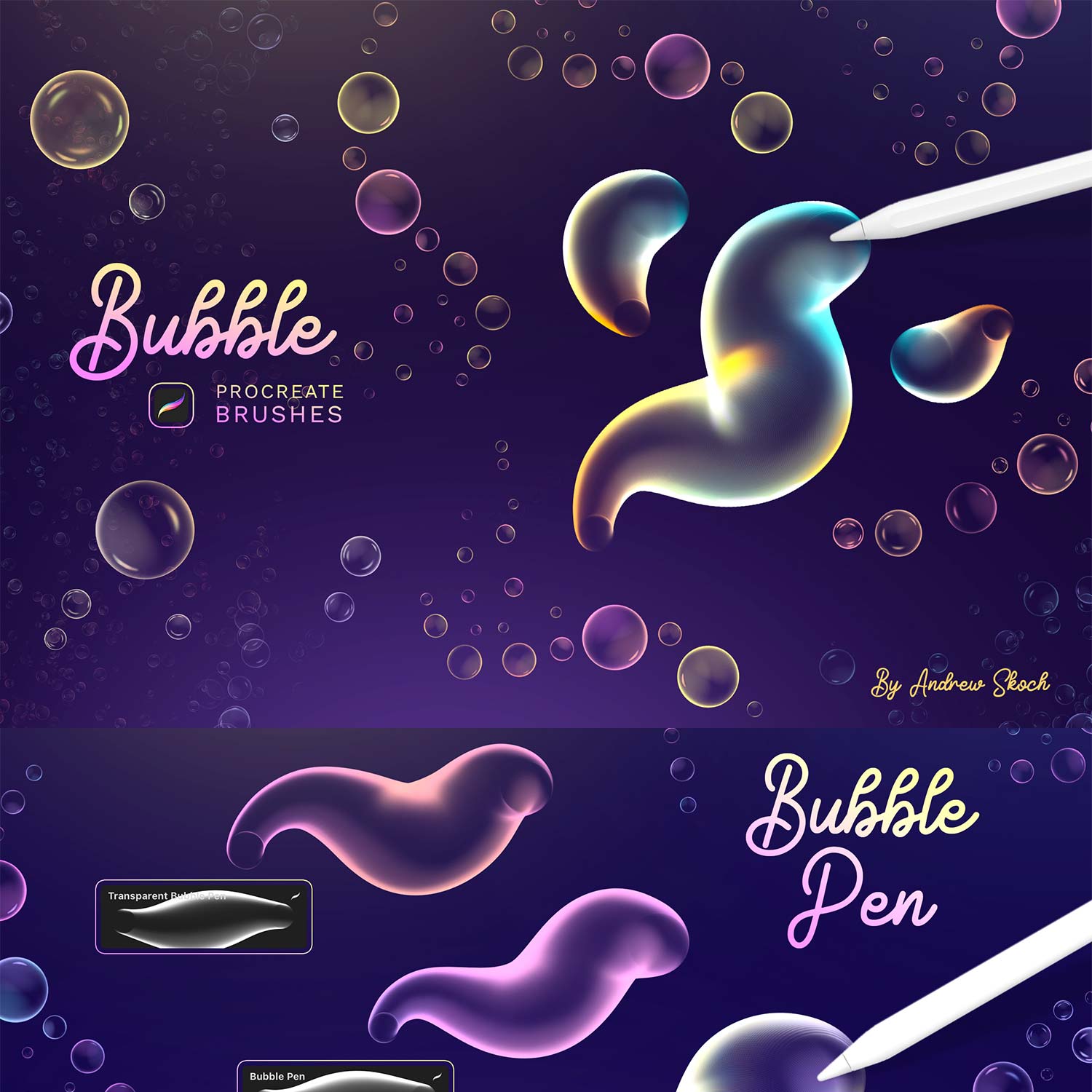 Bubbles Procreate Brushes cover image.