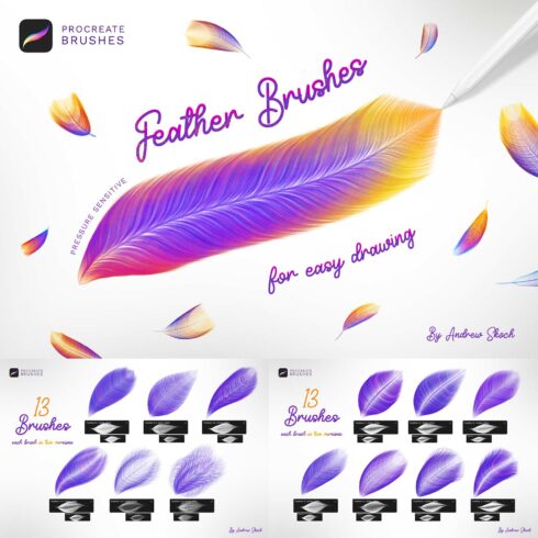 Feathers Procreate Brushes cover image.