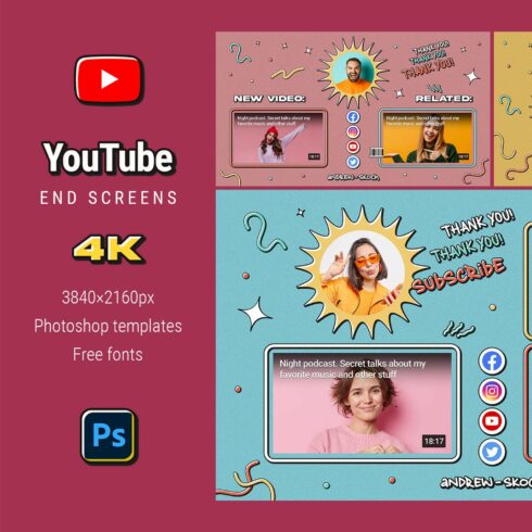 Colorful YouTube End Screens cover image.