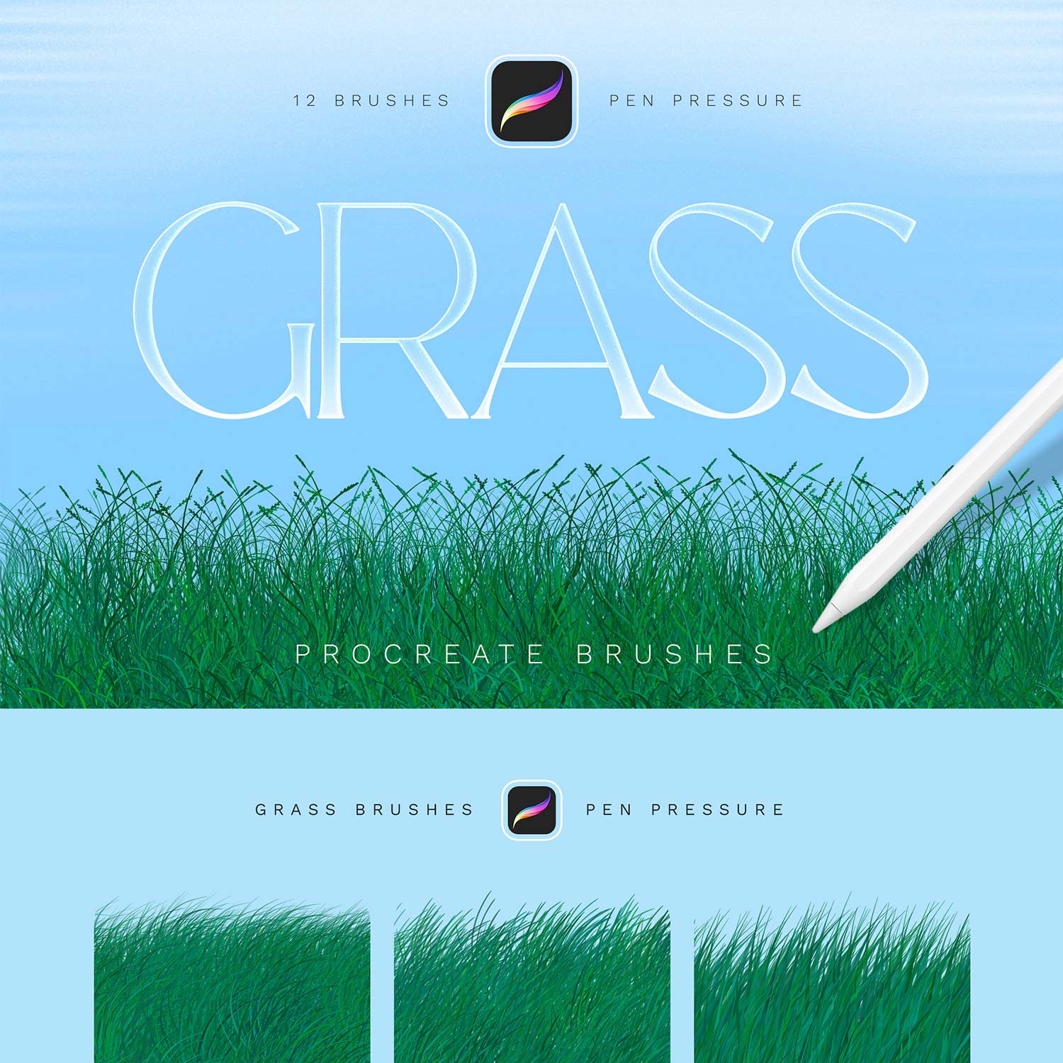 Grass Procreate Brushes cover image.