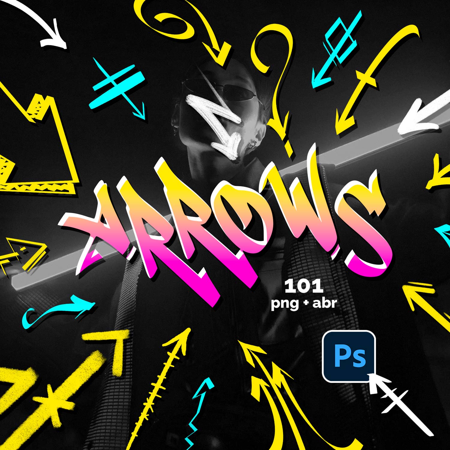 Hand drawn arrows - PNG & brush cover image.