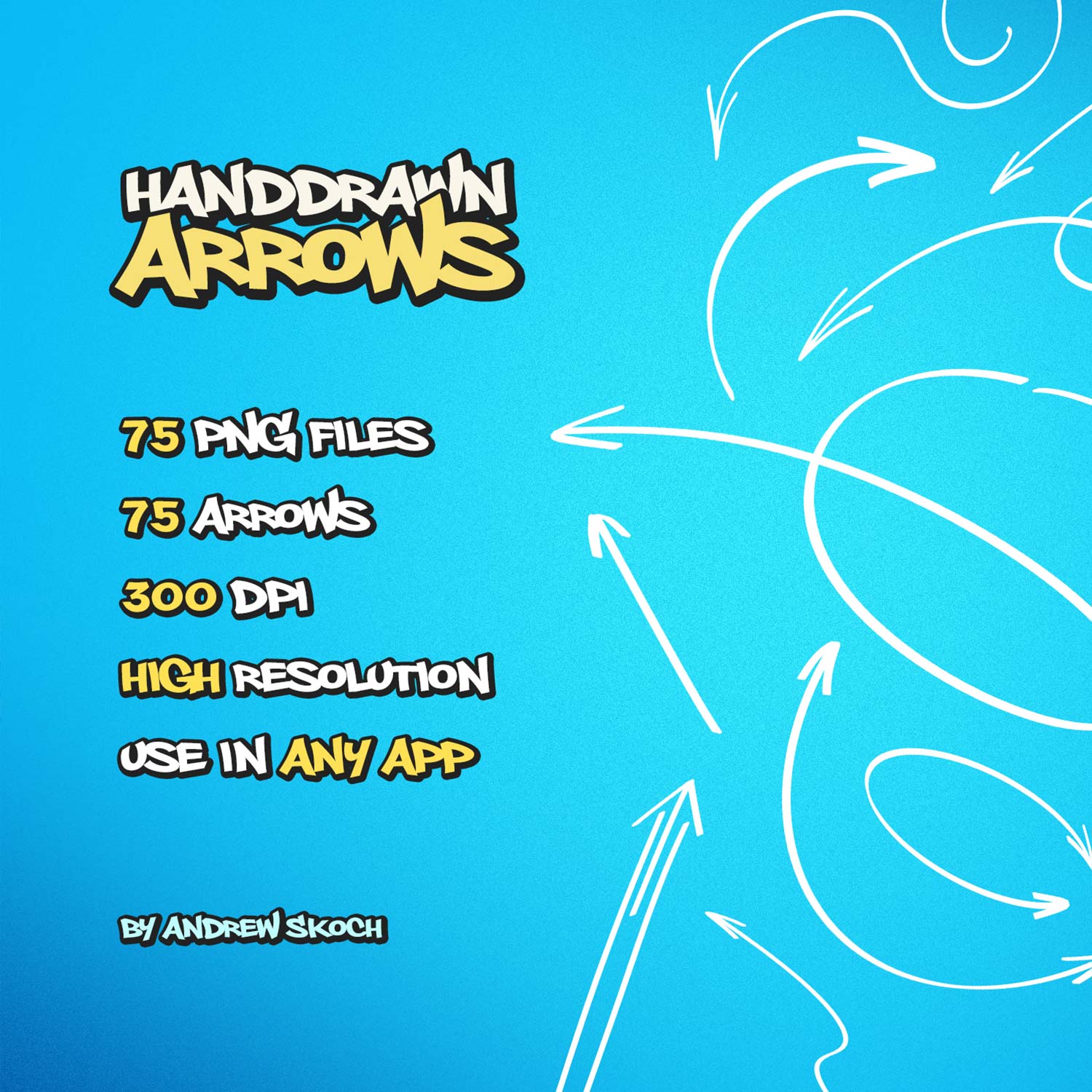 75 Hand Drawn Arrows preview image.