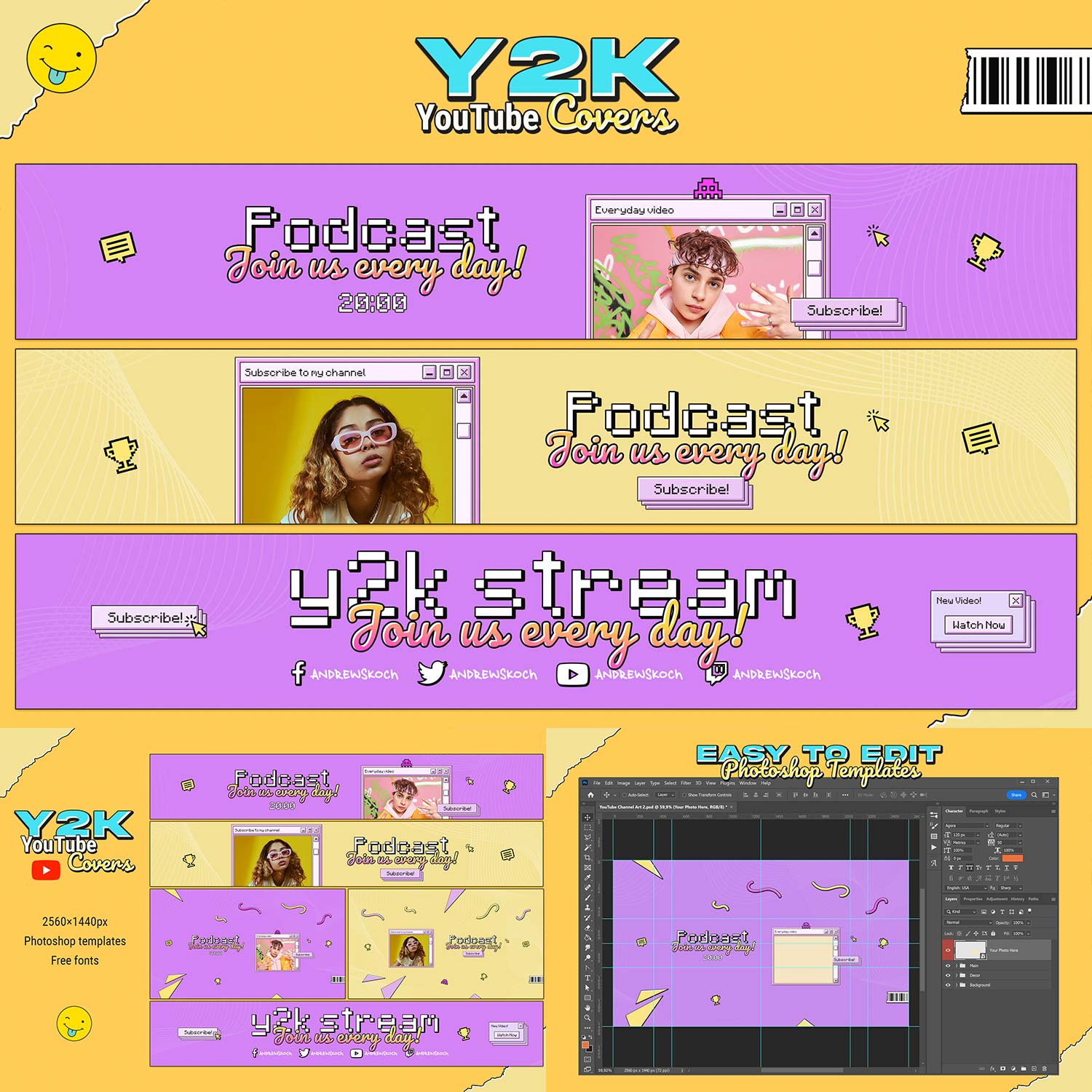 Y2K YouTube Cover Artworks preview image.