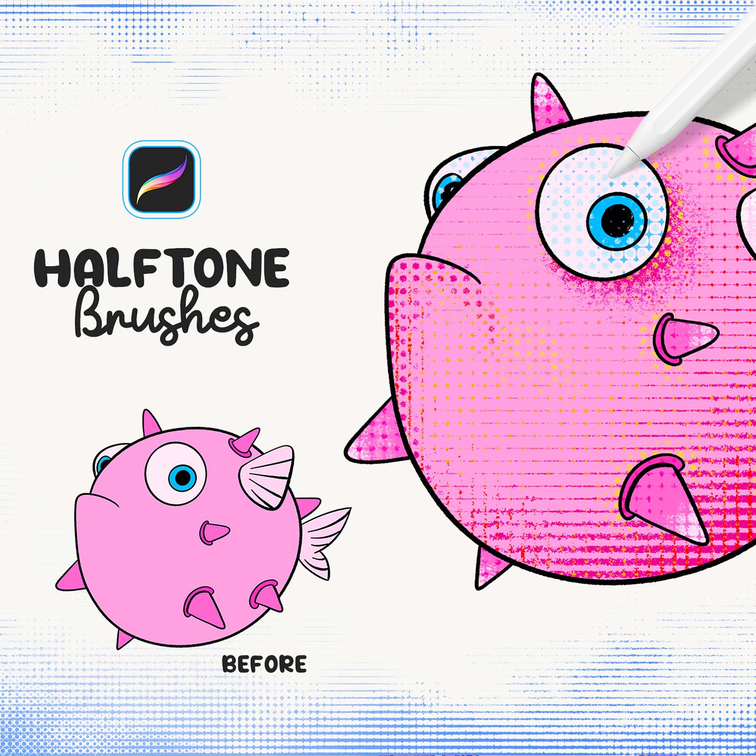 Halftone Procreate Brushes preview image.