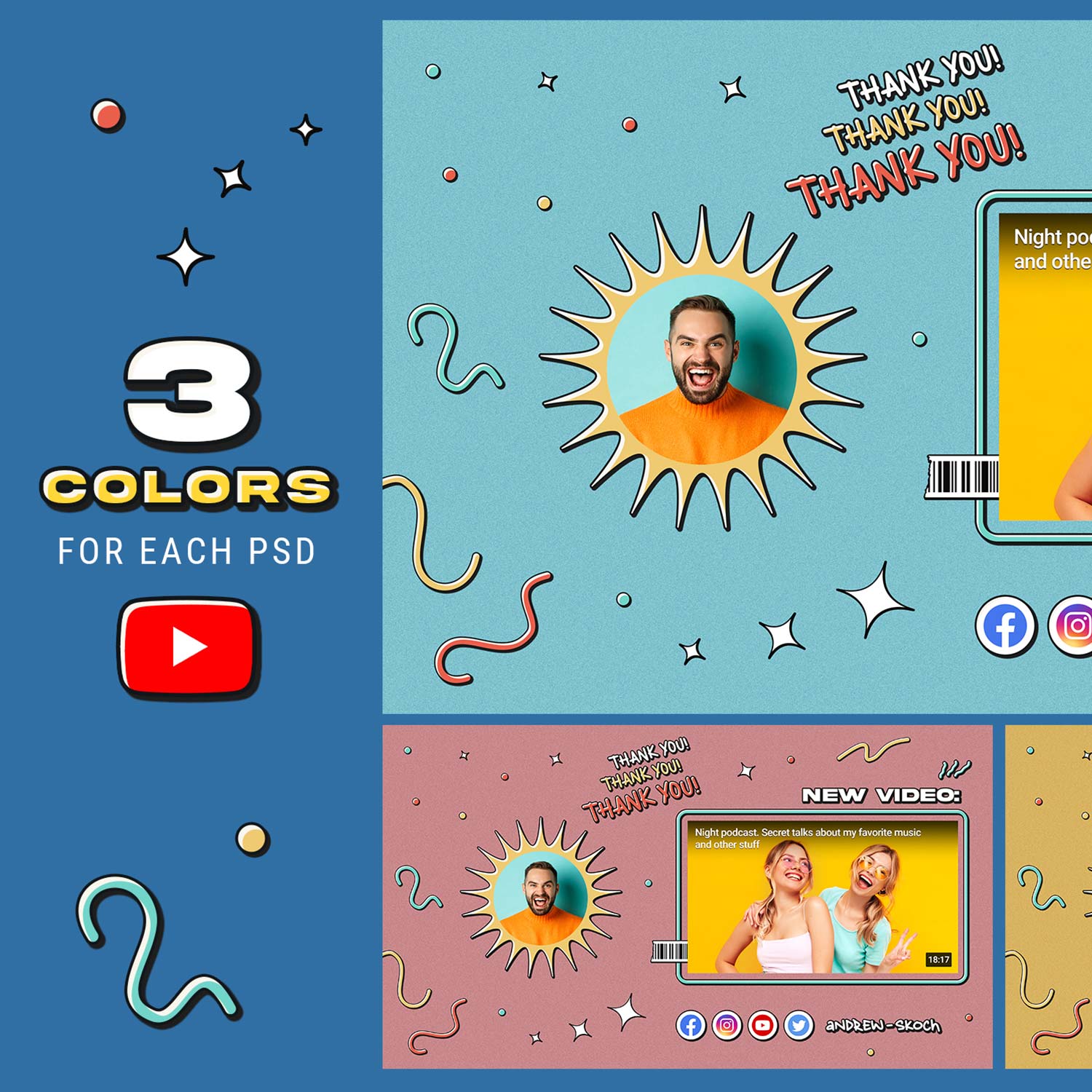Colorful YouTube End Screens preview image.