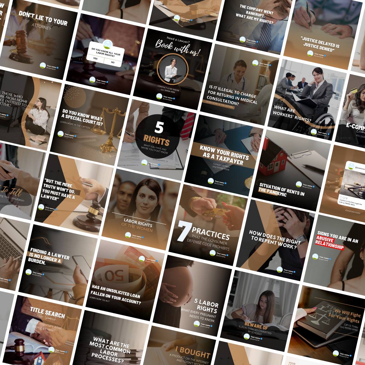 50 Premium Lawyer Canva Templates For Social Media preview image.