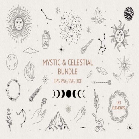 Hand Drawn Mystic & Celestial Bundle Reselling cover image.
