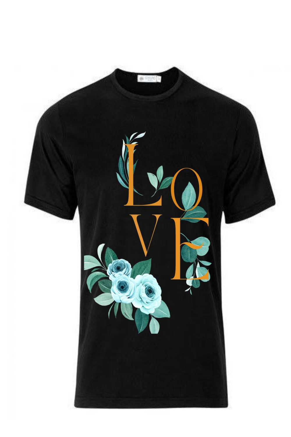 Beautiful Love Flowers T-shirt Design Png Printeble pinterest preview image.