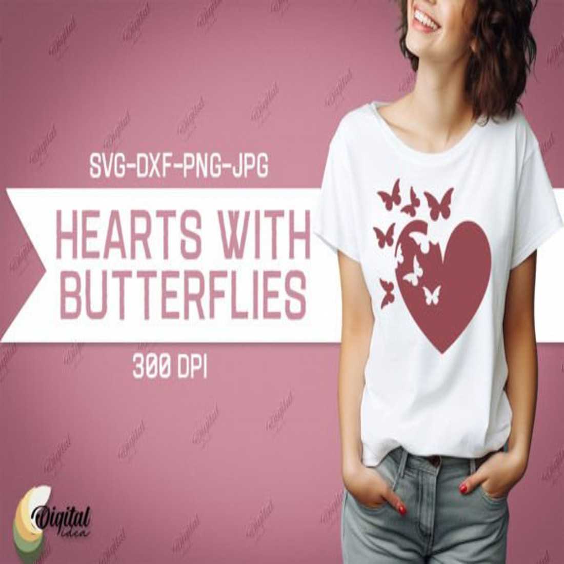 Butterfly Heart SVG Bundle T-shirt SVG preview image.