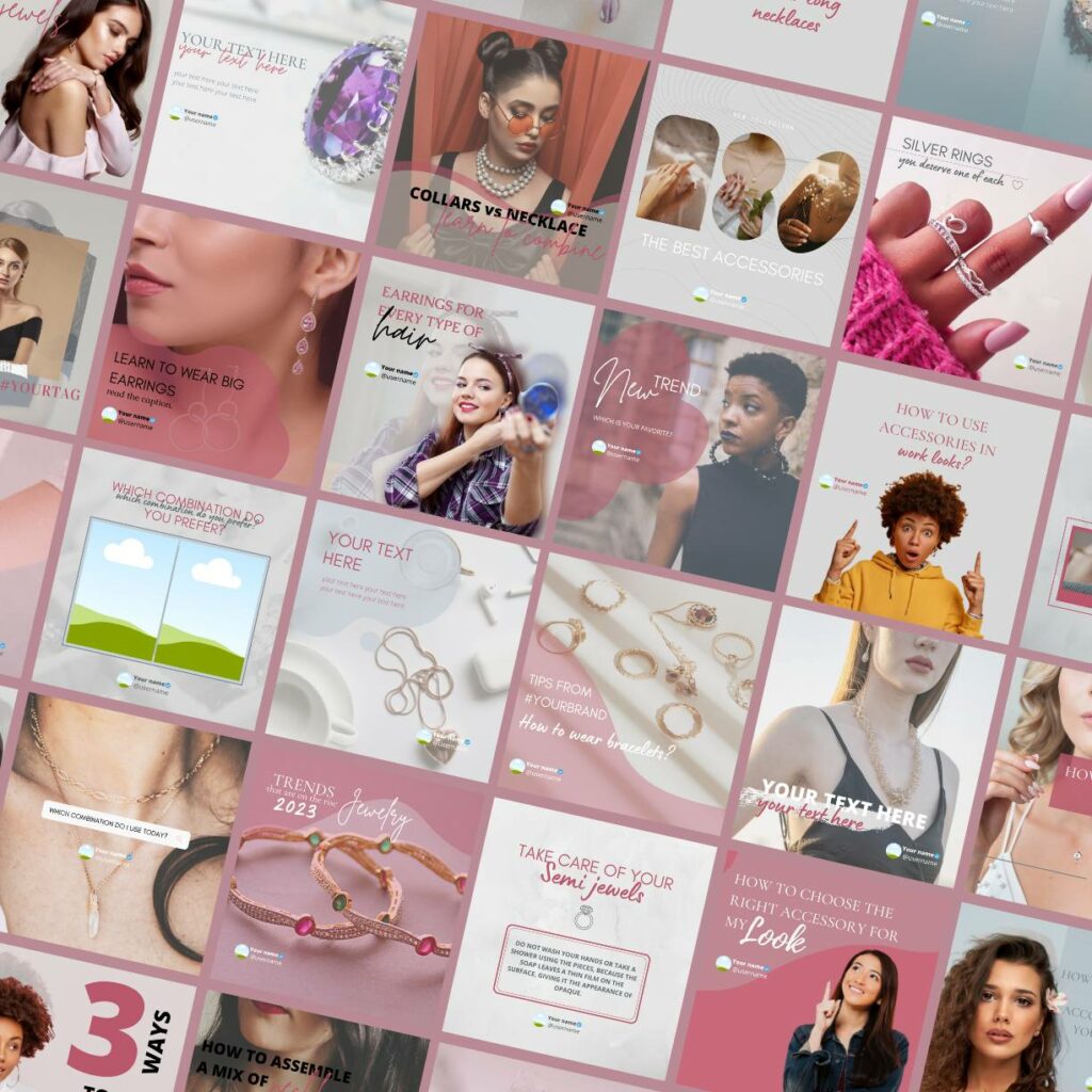 50 Premium Jewelry Canva Templates For Social Media - MasterBundles