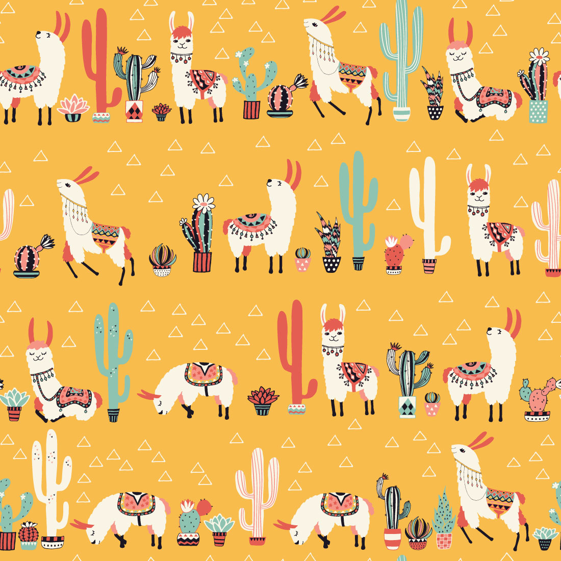 Happy Llama Pattern preview image.