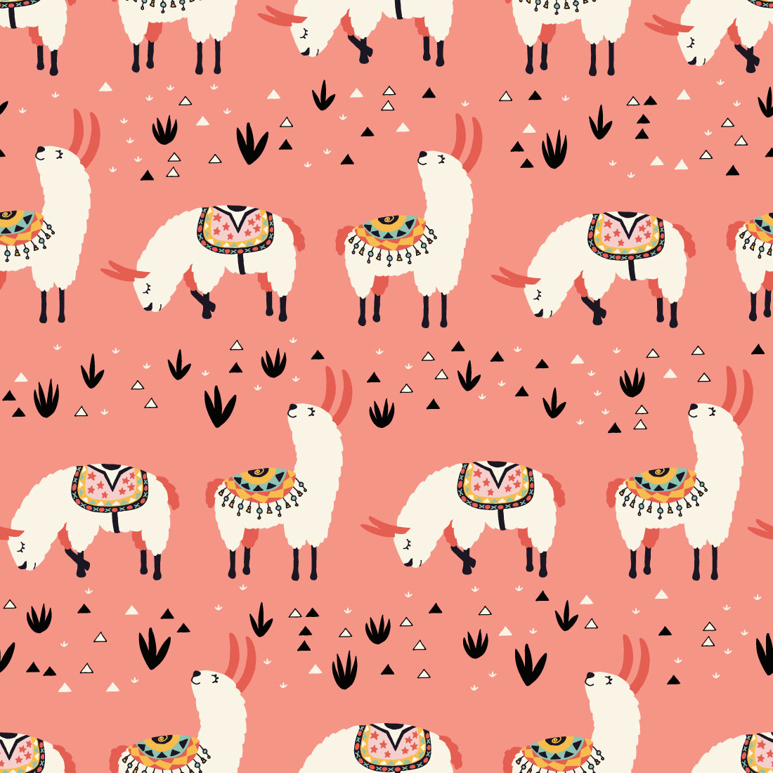 Llamas in a Pink Desert preview image.