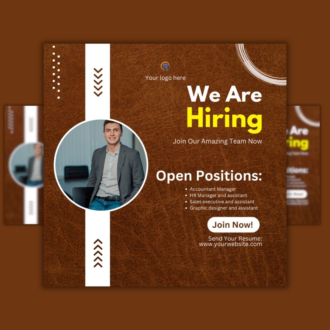 1 Instagram sized Canva Hiring Design Template Bundle -$4 preview image.