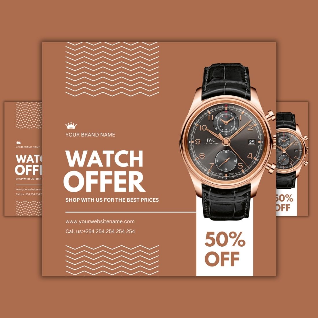 1 Instagram sized Canva Watch Offer Design Template Bundle – $4 preview image.