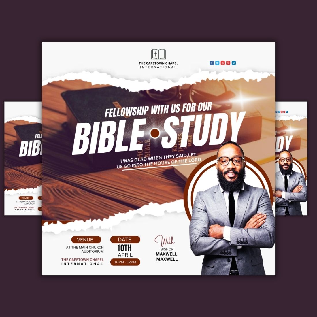 1 Instagram sized Canva Bibel Study Design Template Bundle – $4 preview image.