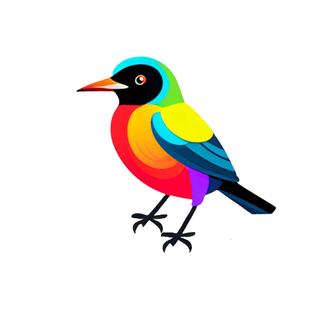 Bird logo design vector illustration  Beautiful multi colored bird preview image.