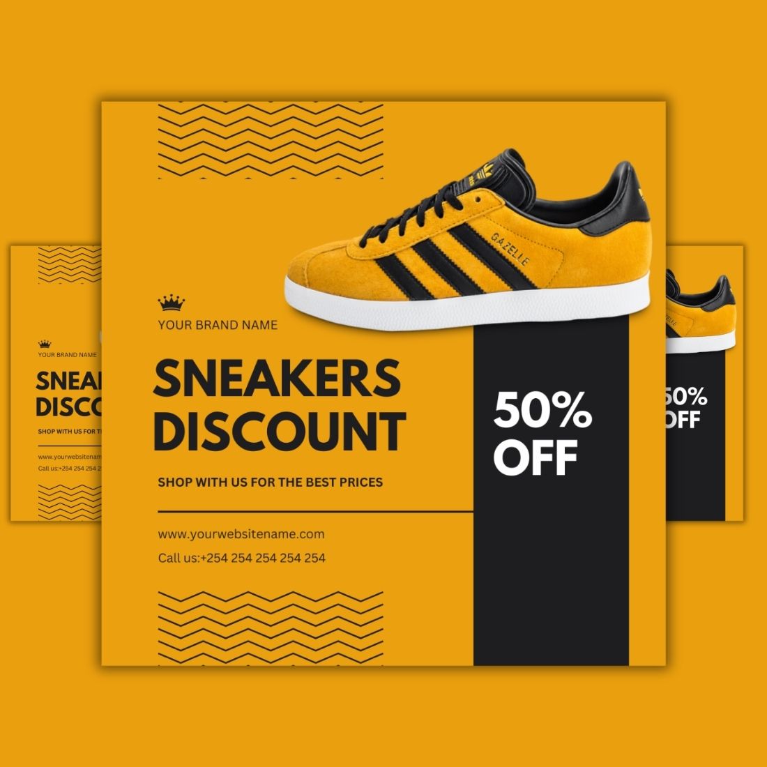 1 Instagram sized Canva Sneakers Discount Sale Design Template Bundle – $4 preview image.