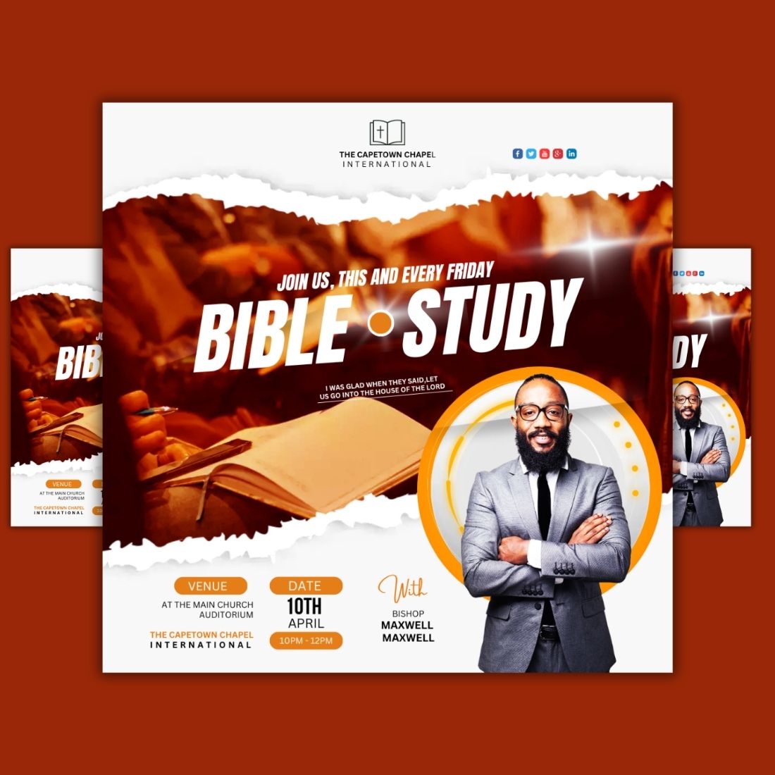 1 Instagram sized Canva Bible Study Design Template Bundle – $4 preview image.