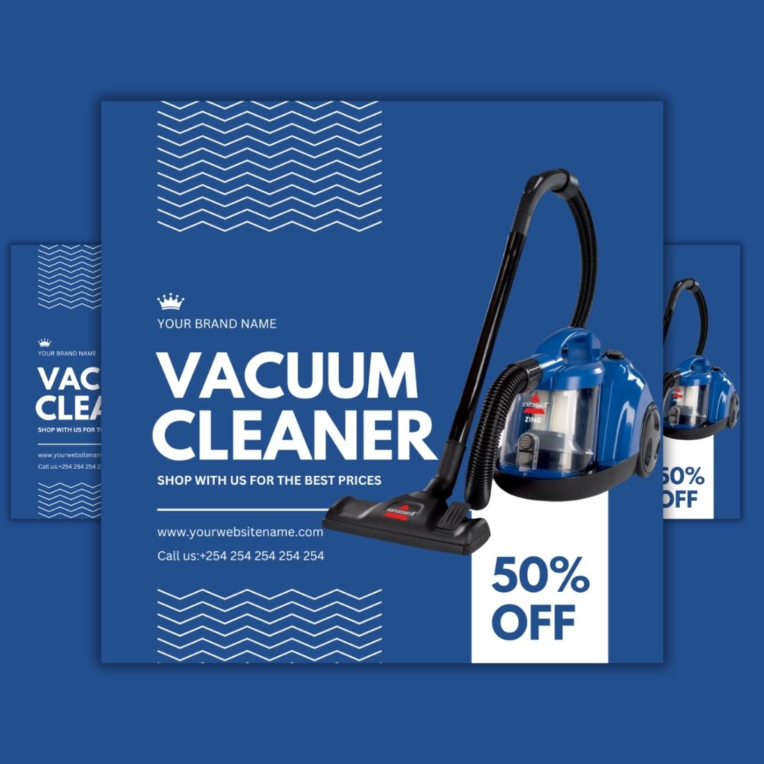 1 Instagram sized Canva Vacuum Cleaner Sale Design Template Bundle – $4 preview image.