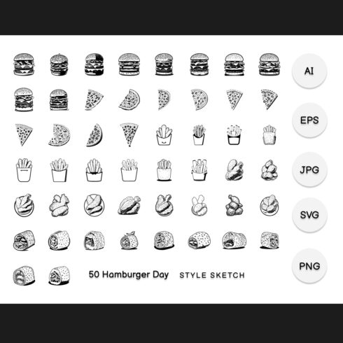 Hamburger Day Element Draw Black cover image.