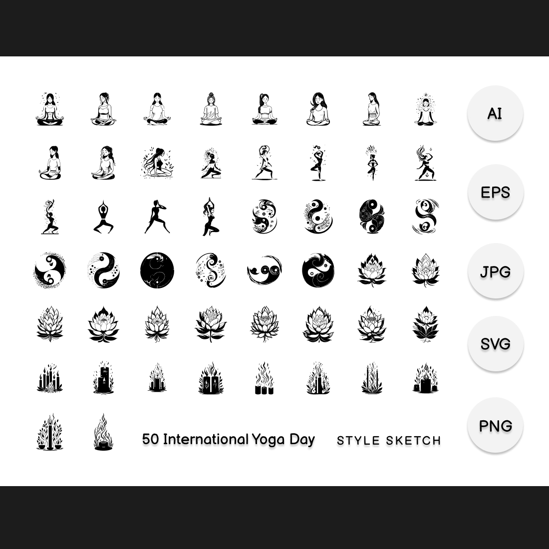 International Yoga Day Element Black cover image.