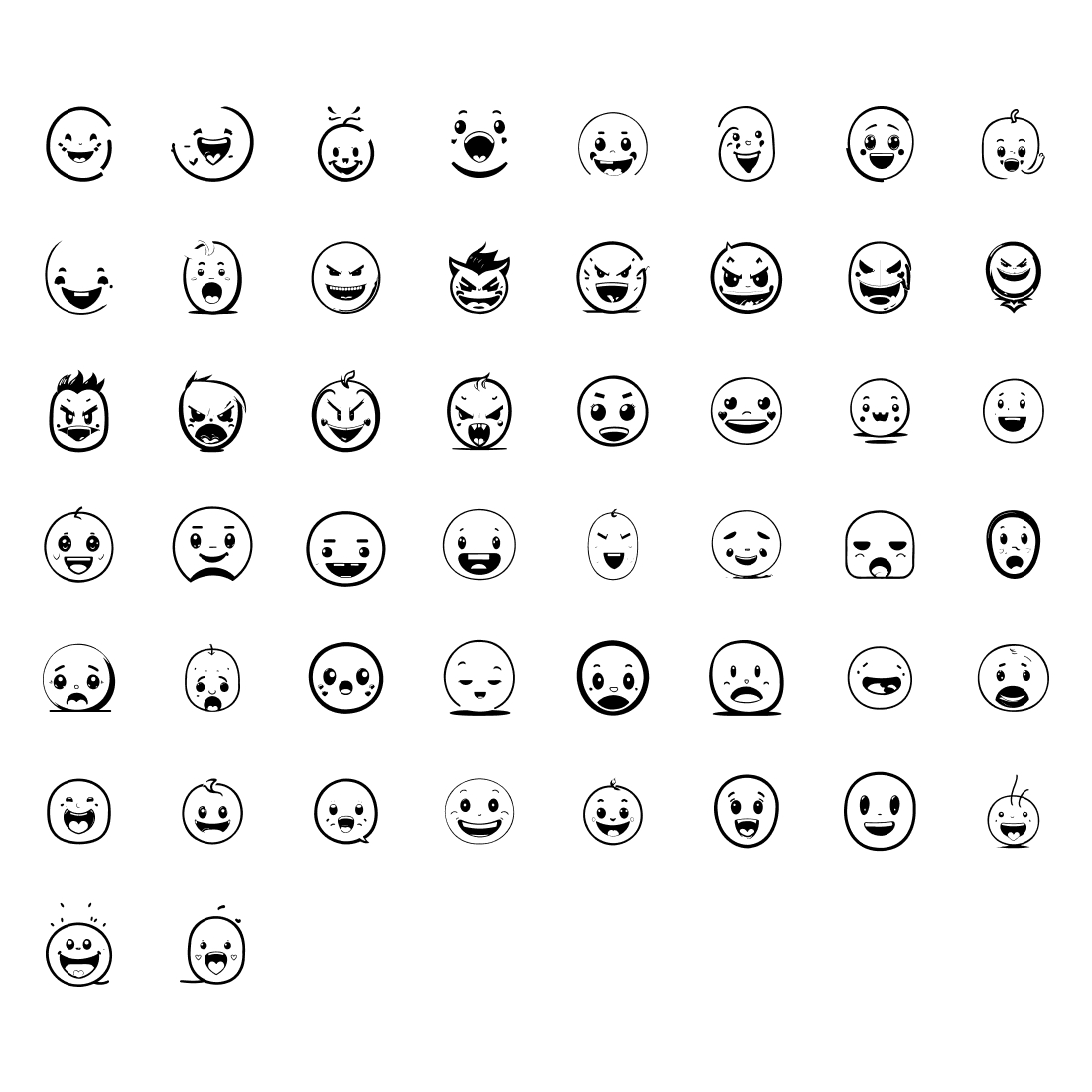 Emoji Day Element Draw Black preview image.