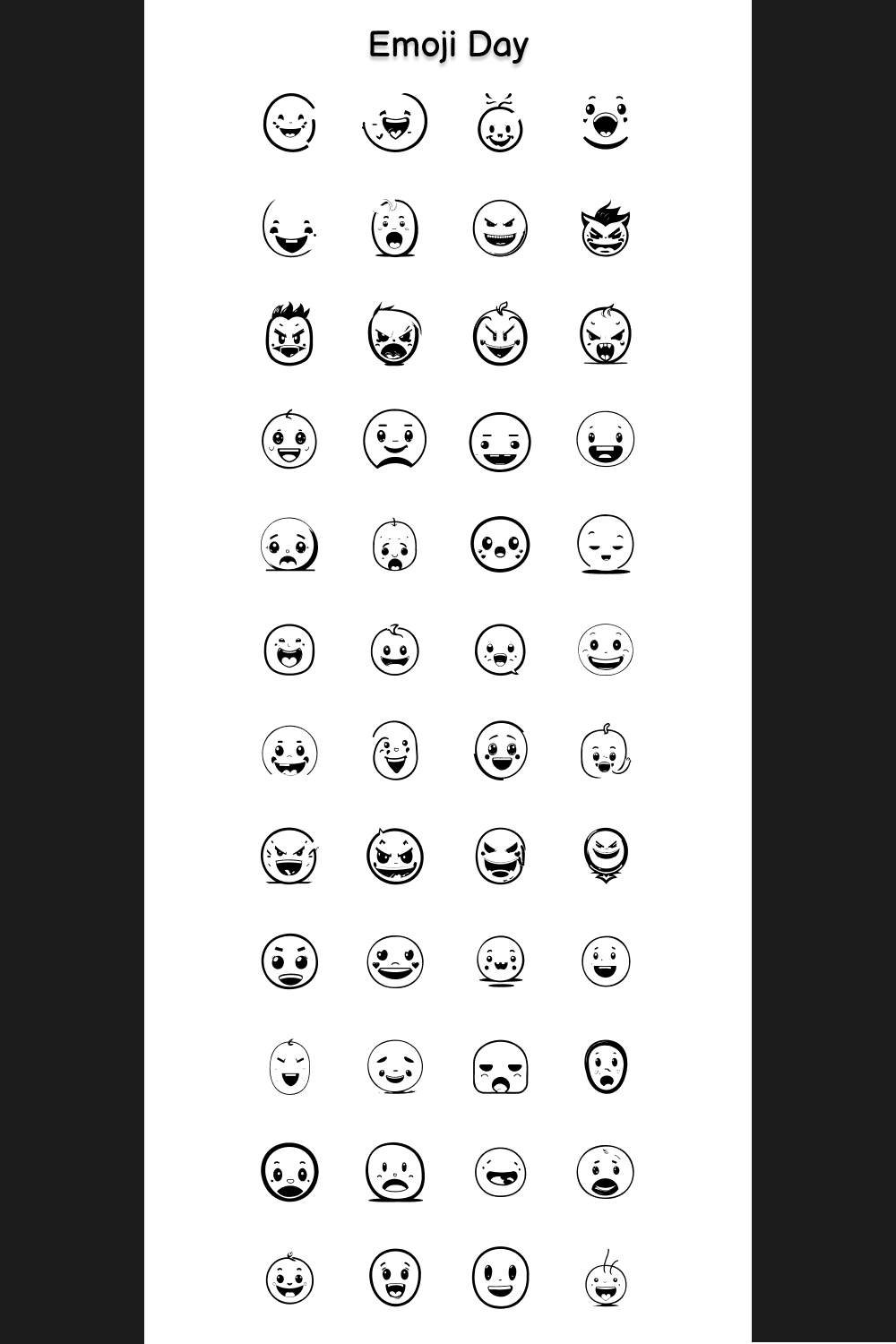Emoji Day Element Draw Black pinterest preview image.