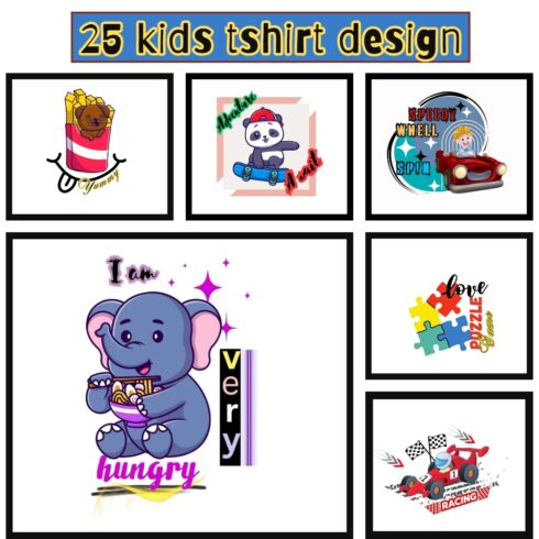 25 kids tshirt design in PNG file cover image.