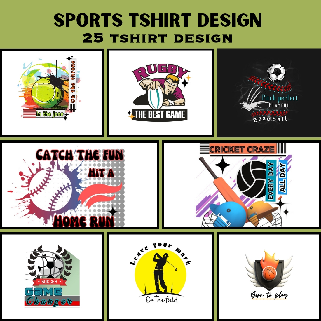25 sports tshirt design in PNG file preview image.