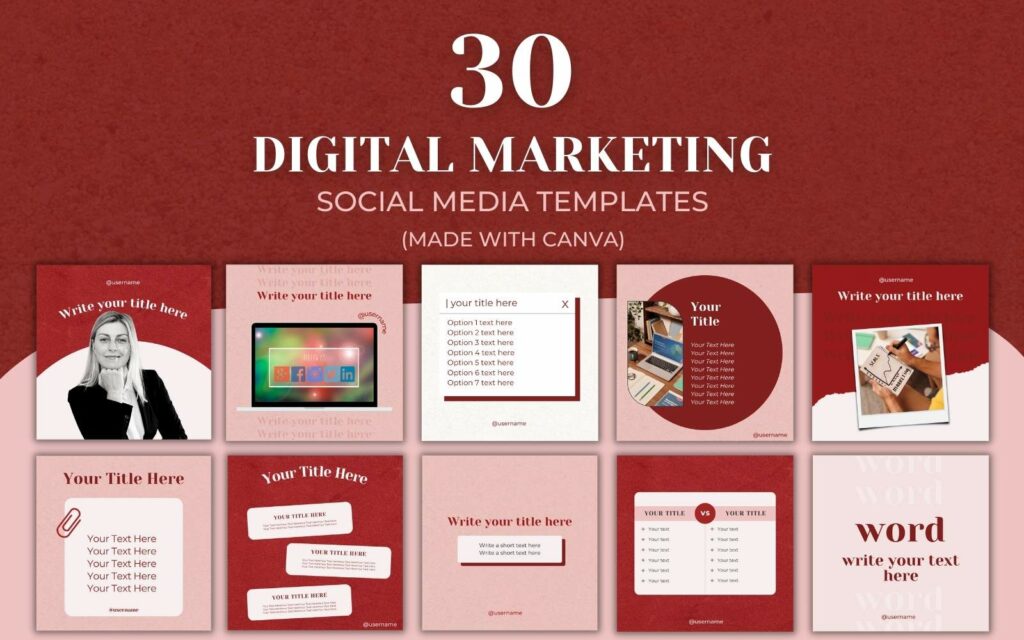 30 Premium Digital Marketing Canva Templates For Social Media ...
