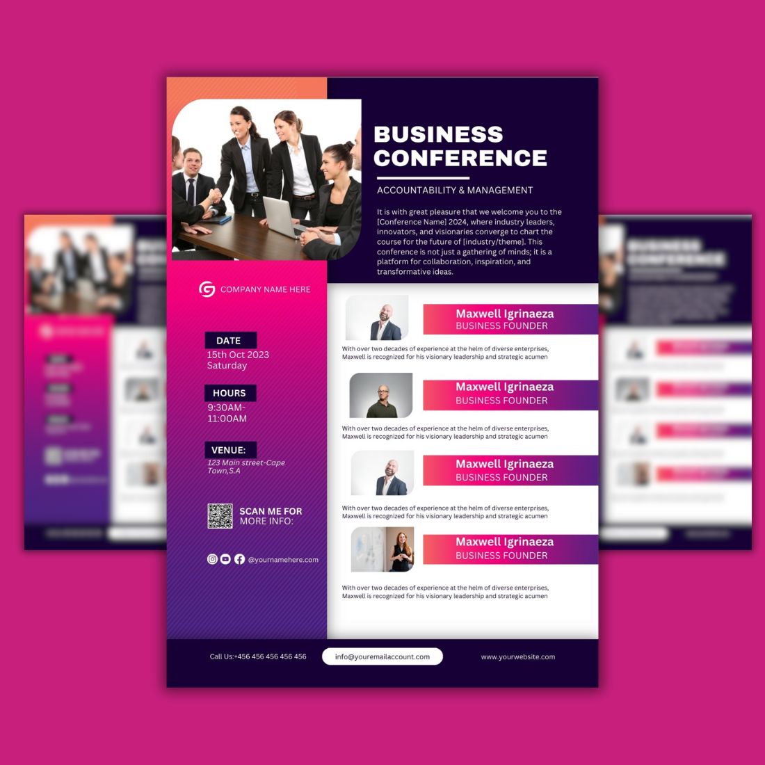 Business Conference Flyer Design Template preview image.