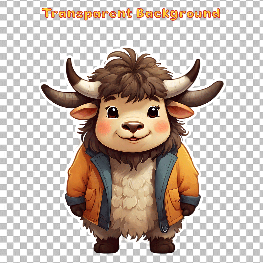 Cute Yak Sticker 3 PNG's preview image.