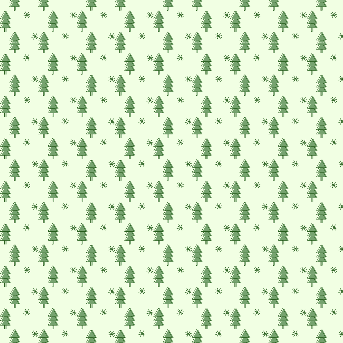 Seamless pattern of green trees preview image.