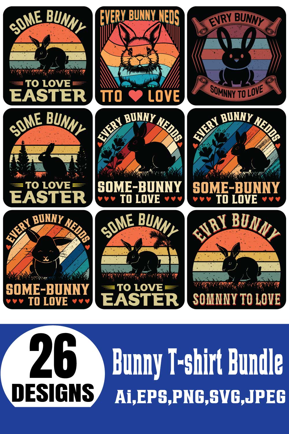 Bunny T-shirt Design pinterest preview image.
