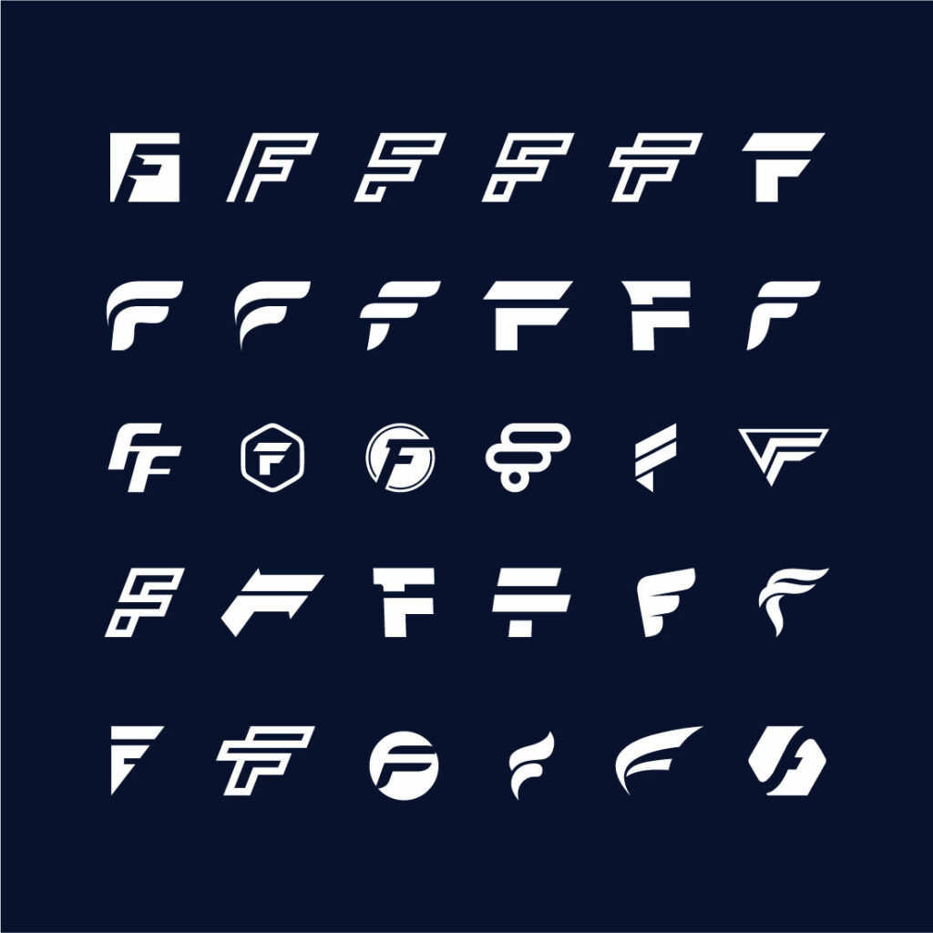 Set of creative letter f logo design template - MasterBundles