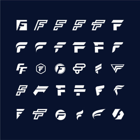 Set of creative letter f logo design template cover image.