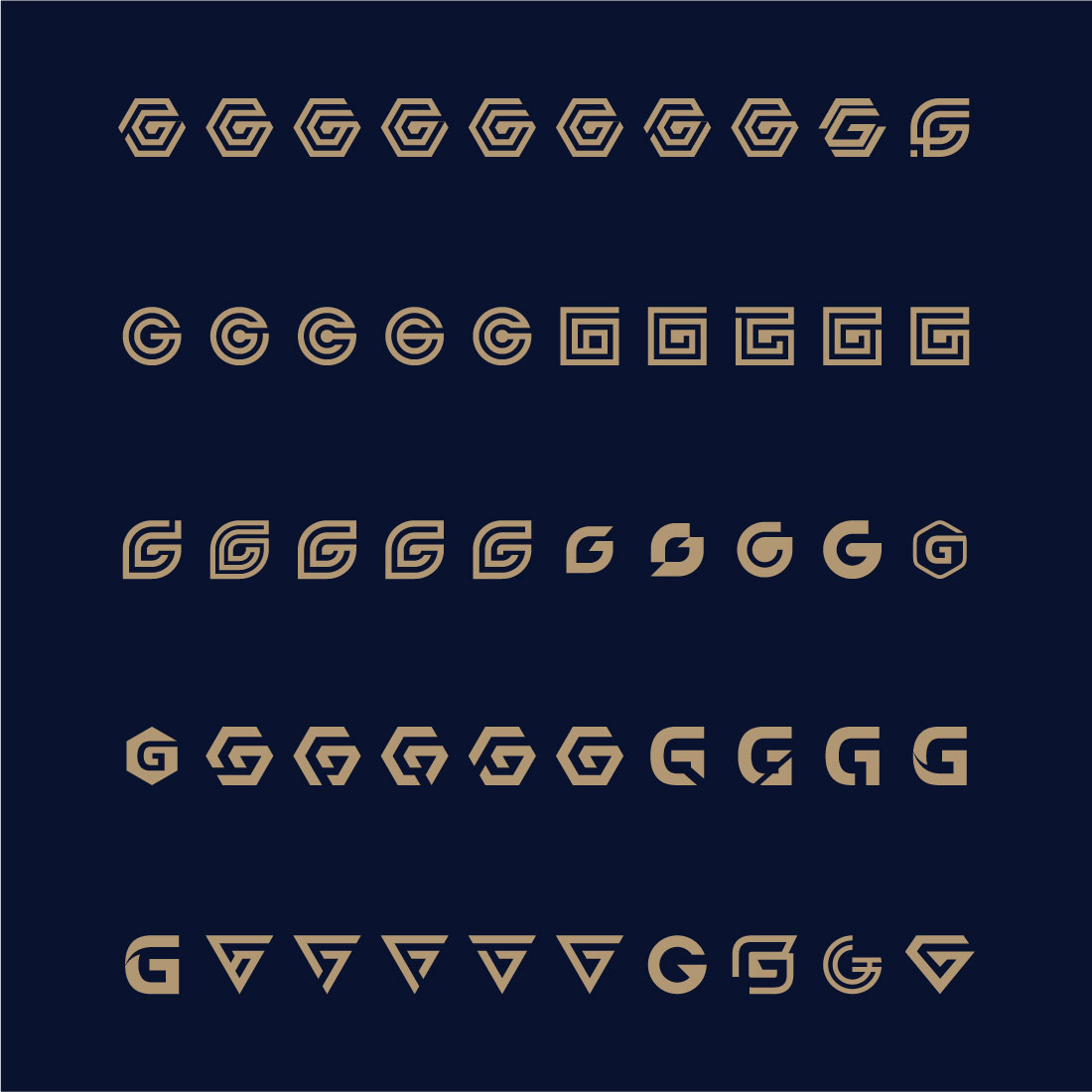 Set of creative letter g logo design template cover image.