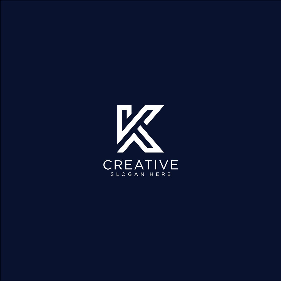 Set of creative letter k logo design template preview image.